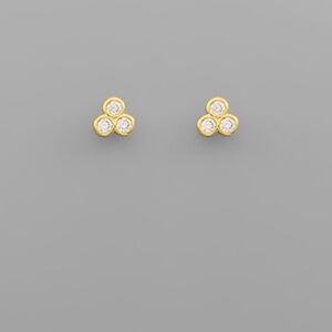 CZ Triple Cluster Studs